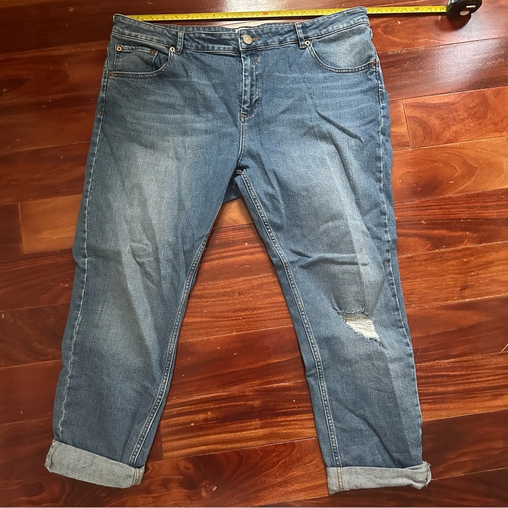 ASOS Blue Distressed Boyfriend Jeans 36W 32L